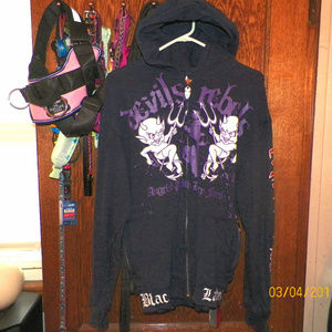 Black Label Devils Rebels Distressed Hoodie